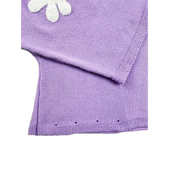 Bibi Daisy Days Print Cropped Sweater Oversized Kimono Sleeves Floral  Purple XL - Picture 6 of 15